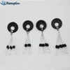 Rompin 10 set Size SS/S/M/L Black Rubber Oval Stopper Fishing Bobber Float Space bean Stopper Folat Line Stoppers Bobber Stops ► Photo 1/6