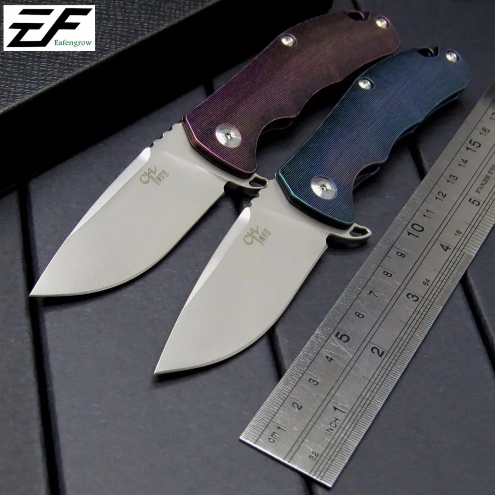 Eafengrow CH3003 folding knife AUS 8 steel blade TC4 titanium alloy