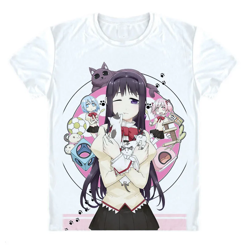 Аниме puella magi madoka magica футболка sayaka Kaname Madoka Akemi Homura Волшебная футболка с ведьмой Милая футболка подарок футболка