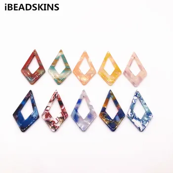 

New arrival! 38x23mm 50pcs/lot acetic acid rhombus-shape charms for earrings accessories/Earring parts Jewelry Findings making