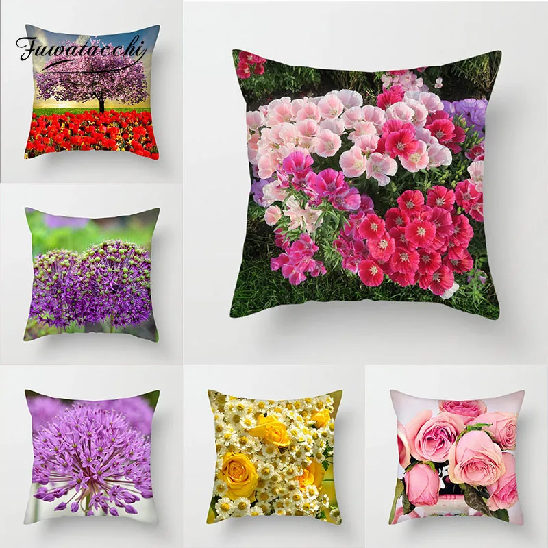 Flower Throw Pillow Cover Floral Pillow Case Sofa Couch Cushion Cover Home Decor