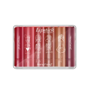 

Popular Glazed 6Pcs/set Matte Lipstick Moisturizer Smooth Lip Stick Lip Gloss Long Lasting Waterproof Cosmetic Beauty Make up