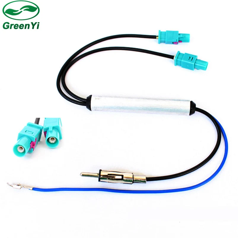 GreenYi Two Way OEM Car Radio Antenna Adapter Diversity System Fakra