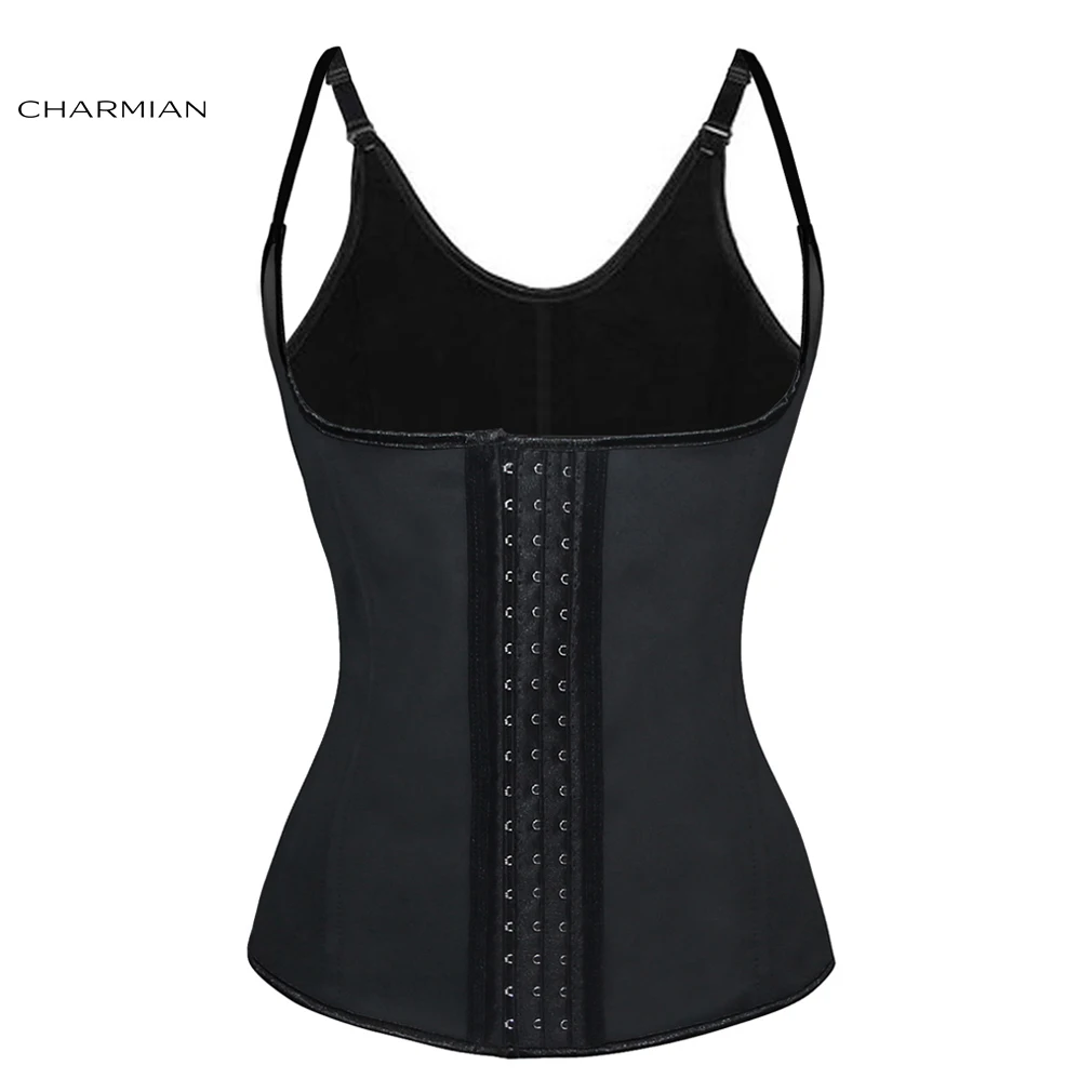 Charmian Women's Latex Waist Trainer Vest Corset Steel Boned Underbust