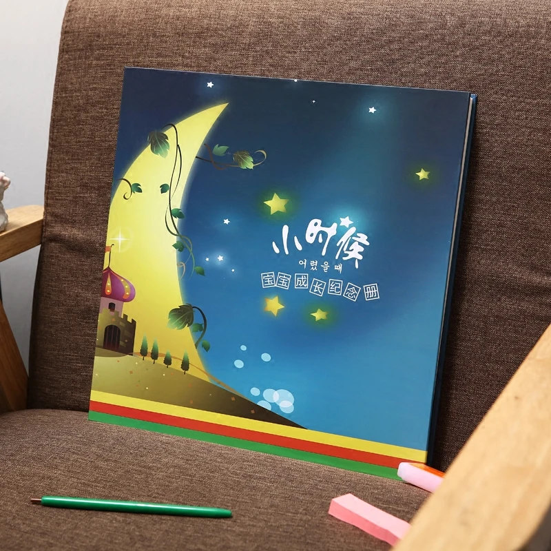 

2018 new DIY photo album, self adhesive handmade baby Handbook, baby growth record, baby making film book.