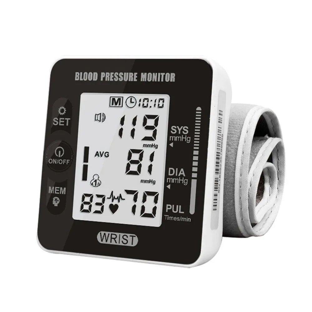 

Automatic Wrist Digital Blood Pressure Monitor Voice Heart Beat Meter Tonometer for Measuring Pulse Rate Health Care
