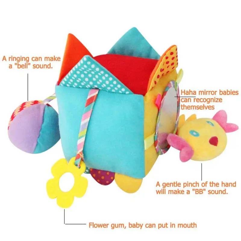 

Plush 3D Baby Mobile Toys Cartton Baby Rattle Toys for Newborn 0-12 Months Educational Toy Animal Hand Bells Baby Toy