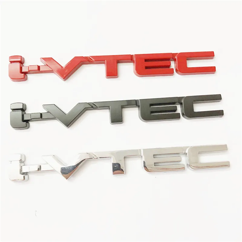 Авто хром i-VTEC IVTEC эмблема значок стикер красный черный металл vtec