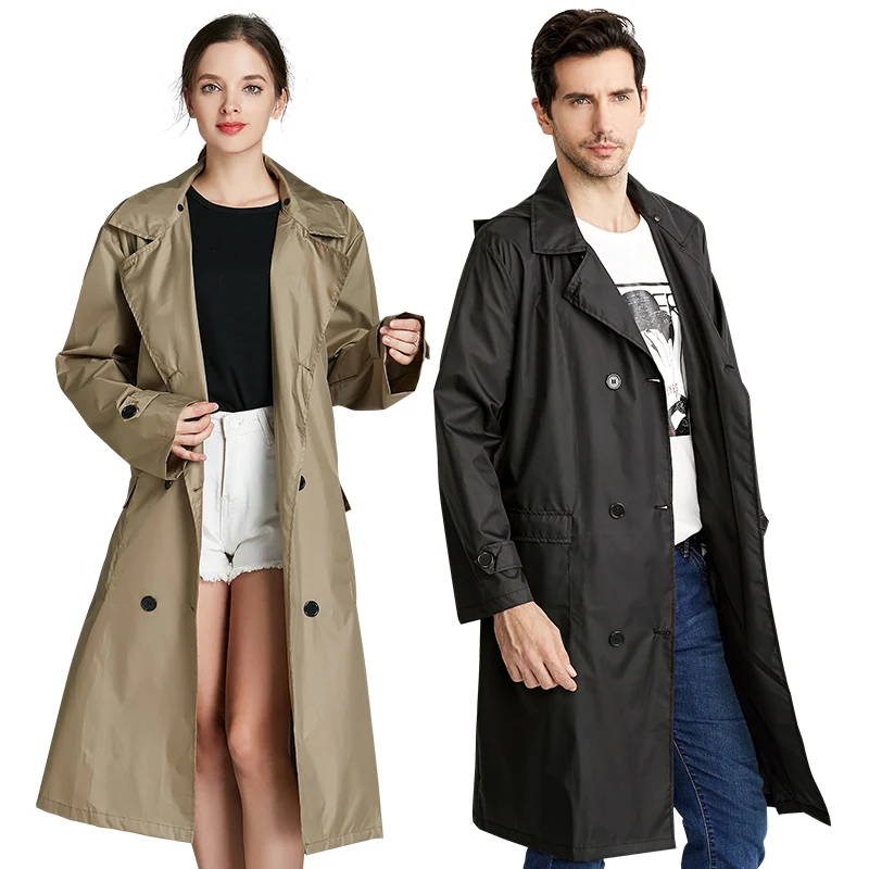 

Long Raincoat Women Men cloak Waterproof Windproof Hooded Rain Coat Ponchos Jackets Female Chubasqueros with belt