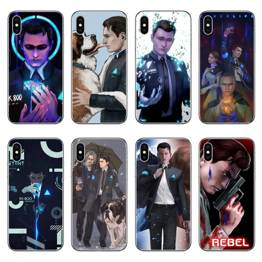 Чехлы для телефонов Detroit Become Human Android RK800 Connor Kara Жесткий ПК чехол iPhone 5 5S SE 6 6S Plus 7 XS Max