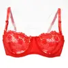 YANDW – soutien-gorge en dentelle pour femmes, grande taille, Sexy, grande taille, plongeant, fin, sans doublure, Push Up, Transparent, blanc, noir ► Photo 1/6
