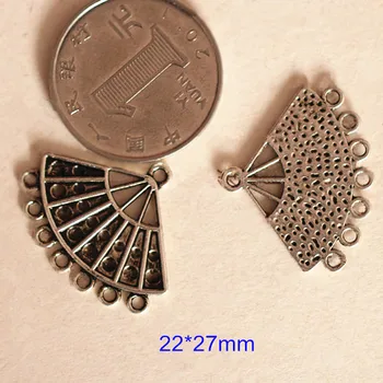 

Antique Silver Fan Connectors,22*27mm Zinc Alloy Fan Charms With 8 Loop,DIY Necklace or Earrings Findings - Free Shipping,30 pcs