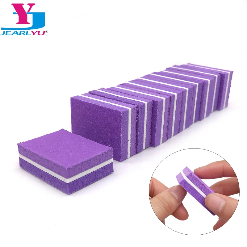 

20 Pcs/Lot Nail File 100/180 Purple Mini Sponge Sanding Buffer Block Pedicure Manicure Buffing Polish Beauty Tools Nail Supplies