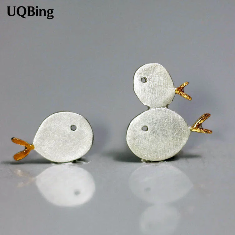 Женские серьги гвоздики в виде рыбок из серебра 925 пробы|earrings peru|earring dragonearrings free |