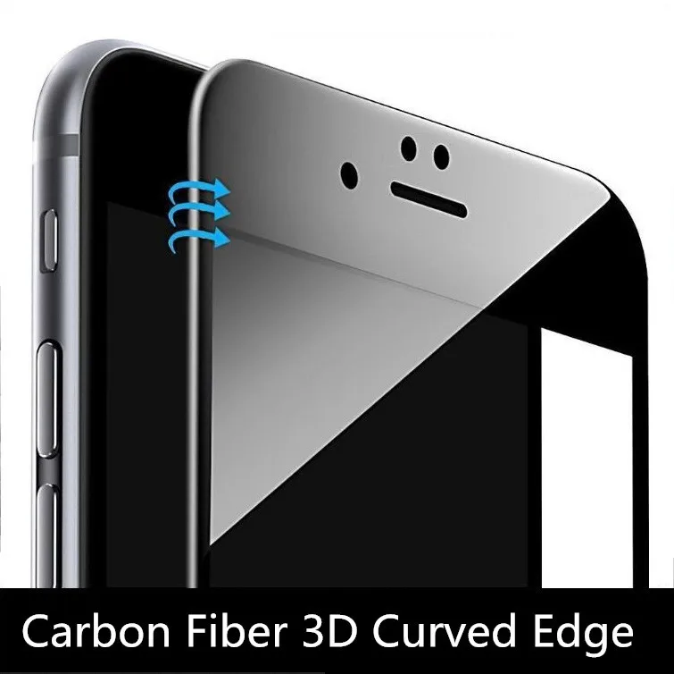 

Carbon Fiber 3D Curved Edge Coated Tempered Glass For iPhone 8 7 PLUS 6 6S 6Plus 6SPlus Phone Screen Protector Glass Film