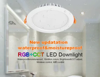 

[Seven Neon]wholesales 2.4GHz Mi-Light Wifi waterproof&moistureproof multi-function 15W RGBCW+RGBWW RGB+CCT LED SMD down light