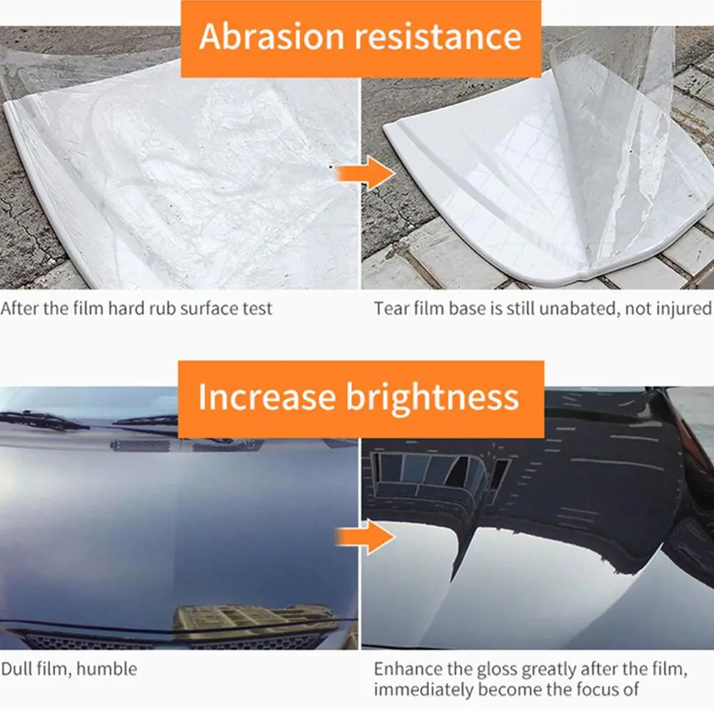 150*1400CM Transparent Car Sticker Protective Film With 3 Layers PVC ...