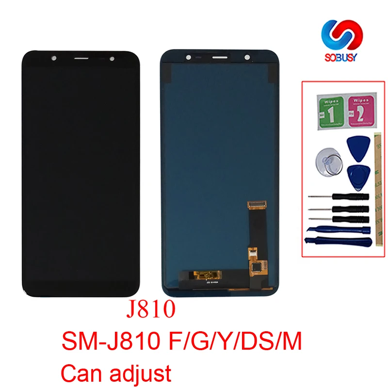 ЖК-дисплей с регулируемой яркостью для Samsung Galaxy J8 2018 J800 J800F J810 J810F панель