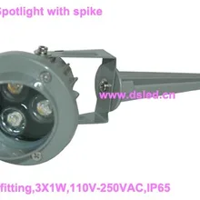 Хорошее качество, высокая мощность 3 Вт Светодиодный прожектор с шип, свет лужайки DS-07-7-3W, 110 В/220VAC. IP65, 2 года гарантии
