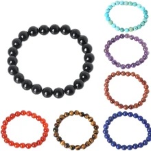 Дешево! 6/8/10 мм Натуральный камень Браслеты аметистами Quartzs лазурит бисером Растянуть йога браслеты на запястье mujer