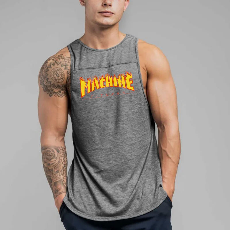 Muscleguys Gyms Tank Top Men Workout Clothing Bodybuilding Stringer Muscle Vests Cotton Patchwork Singlets fitness homme