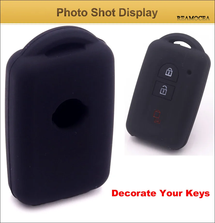 Reamocea 3 Buttons Fob Shell Car Key Silicone Case Cover For Nissan Qashqai X-Trail T31 Micra K12 For Nissan Pathfinder R15M (13)