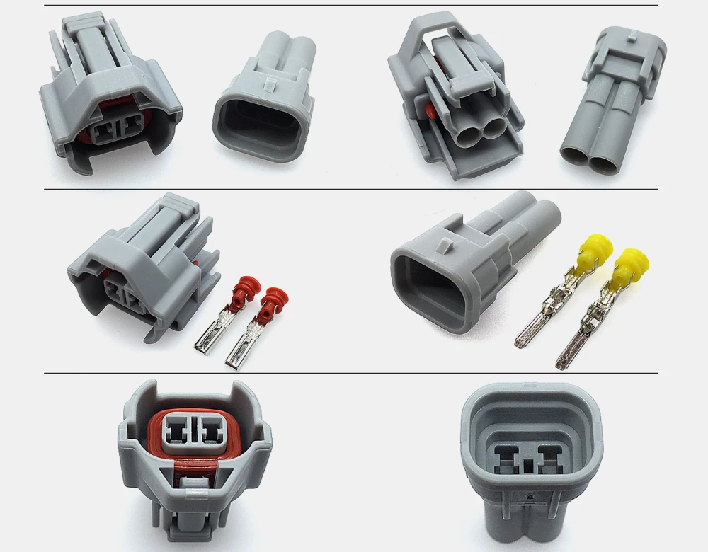 2 комплекта Nippon Denso 2 Pin/way водонепроницаемый мужской женский Верхний разъем топливной форсунки 6189-0060