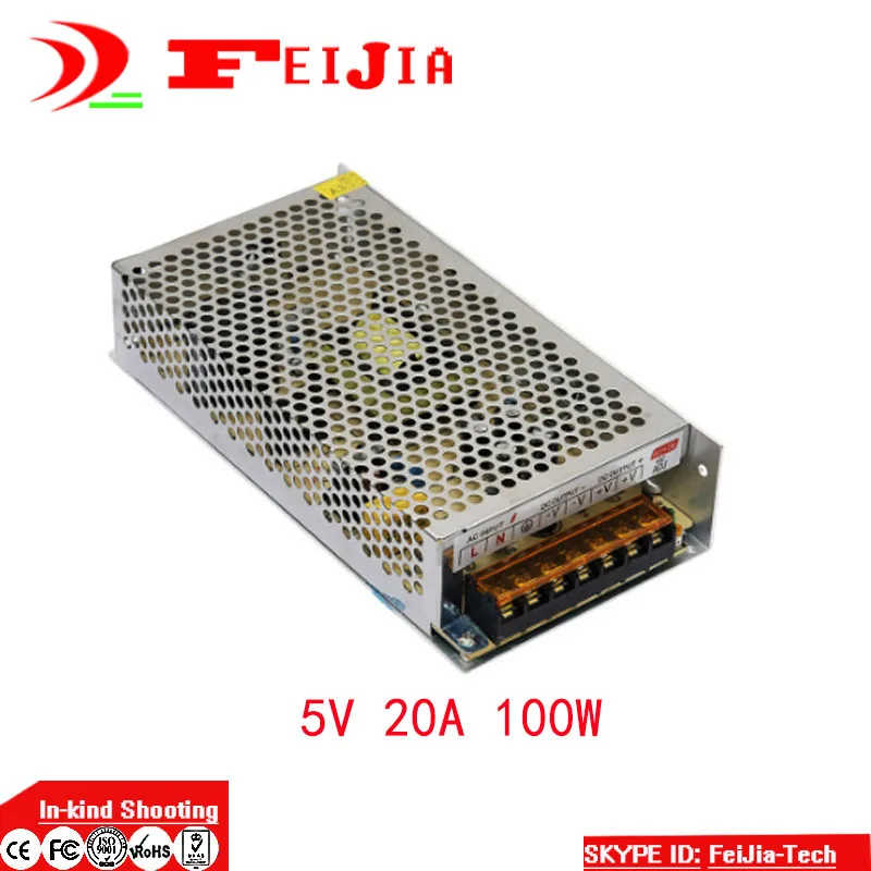 

DC 5V 20A 100W Switching Power Supply Transformer for LED Strip Light Display 110V 220V AC to DC 5V