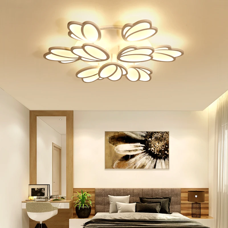 

Luminaire plafonnier Modern led Ceiling Lights Lamp for Living room Bedroom Flower shape mounted Ceiling lamp with Dimming