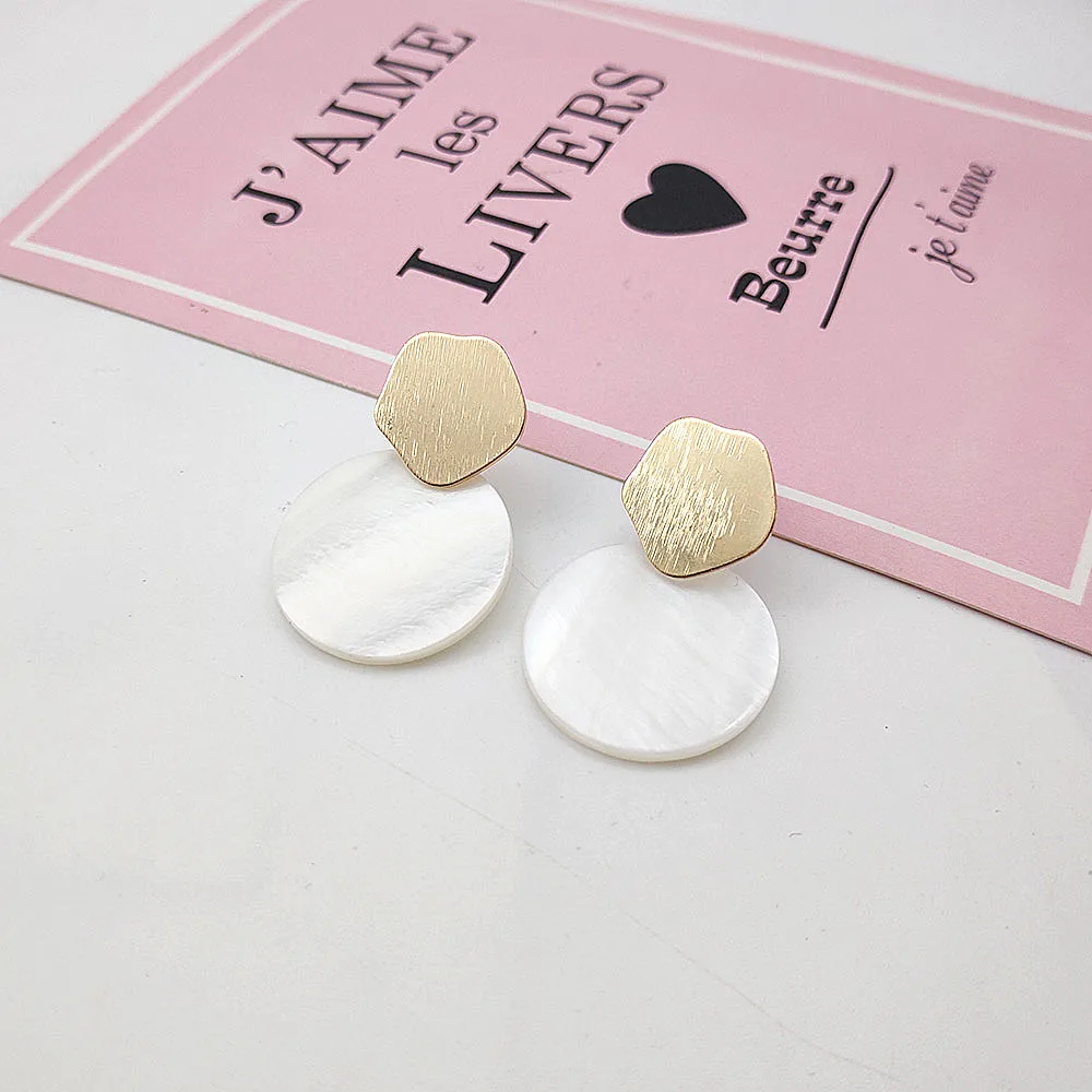 

Fashion Luxury Jewelry Geometric Earrings Metal Sheet Natural Shell Earrings Geometric Earrings for Women Gift Jewelry Earrings