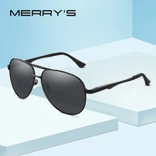 MERRYS, дизайнерские мужские классические солнцезащитные очки пилота, HD поляризационные солнцезащитные очки для мужчин, для вождения, Алюминиевые ножки, защита от уф400 лучей, S8290