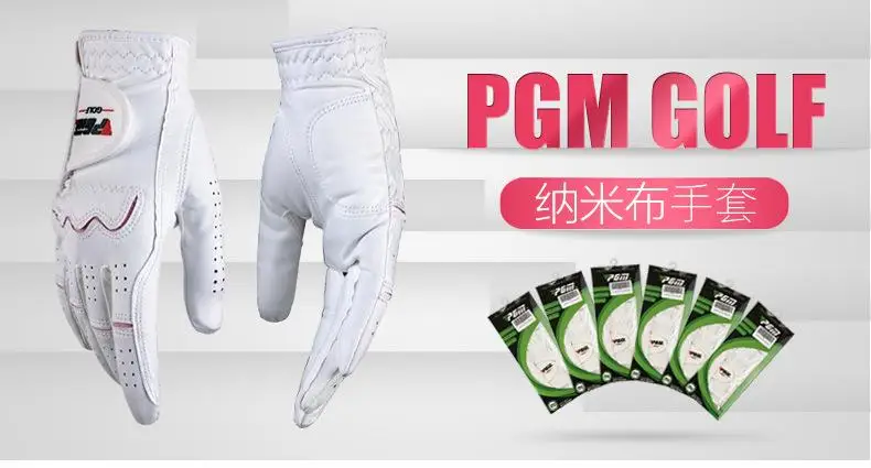 PGM дамы Перчатки для гольфа ткань Nano Прихватки для мангала Женские Дышащие Нескользящие Гольф спортивные Прихватки для мангала 2 цвета