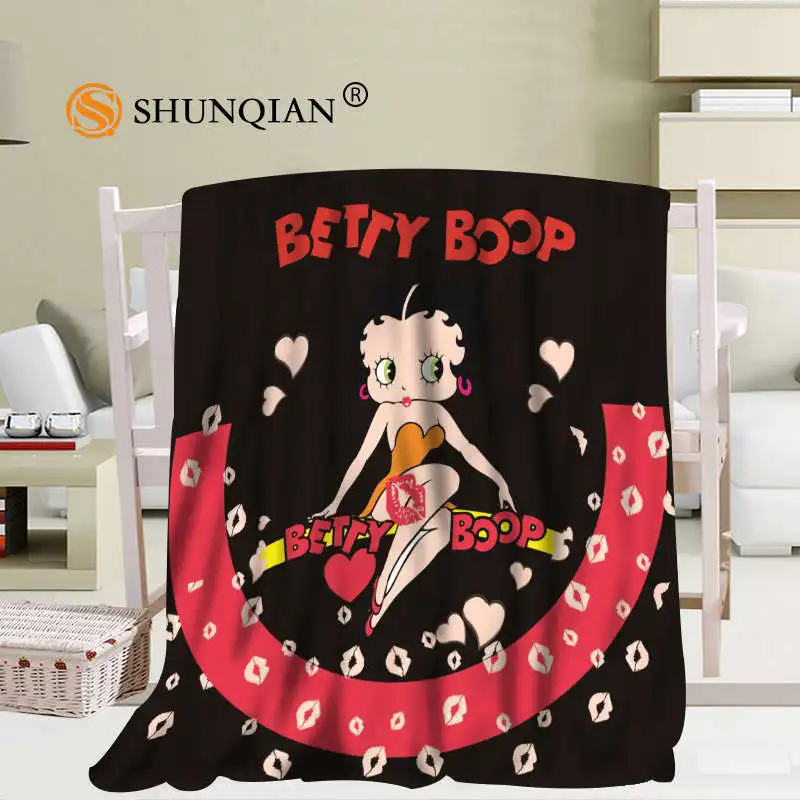 Милое одеяло Betty Boop 02, мягкое одеяло для дивана и кровати, детское теплое одеяло для взрослых, 56x80Inch50X60Inch40X50Inch