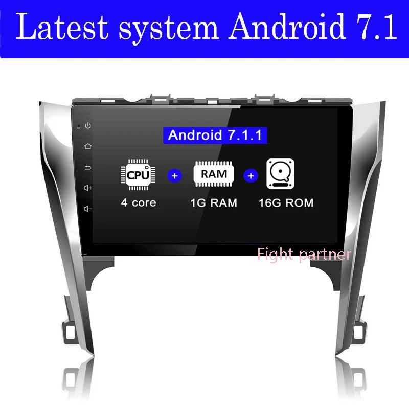 Perfect Latest Factory price Android 7.1 Quad core 10.1inch Car DVD for 2012 toyota Camry Radio navigation with GPS Radio  wifi BT 0