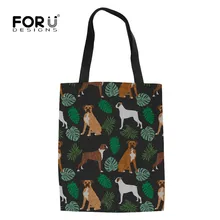FORUDESIGNS, боксеры, с рисунком собаки, сумка для покупок, женская,, эко, многоразовые, сумки для покупок, сумки для покупок, Bolsas Feminina,, сумка-тоут