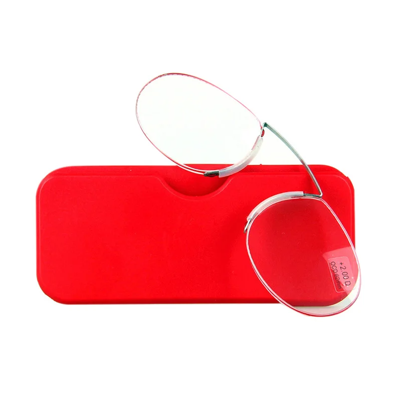 

Foldable Nose Clip Reading Glasses SOS Wallet Reader Mini Pince-nez Presbyopic Glasses with Case Diopter 1.0 1.5 2.0 2.5 3.0 3.5