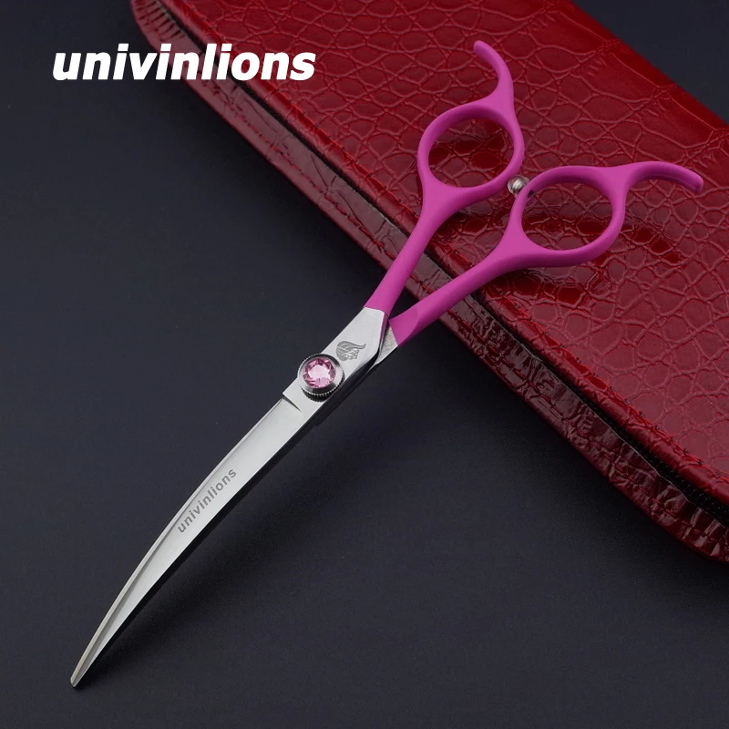 6.5" downward curved rubber hair scissors barber scissor hairdressing