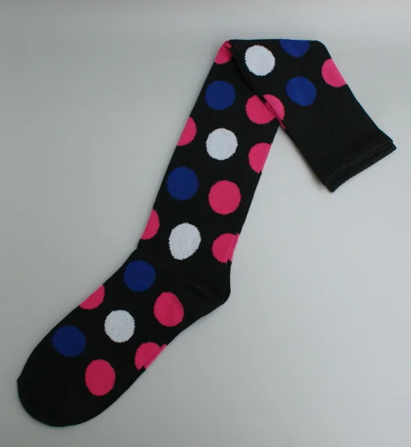 

New women knee high Socks dot long sock colorful dots for girls soft
