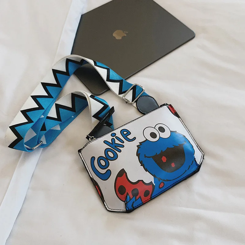 Женские поясные сумки с героями мультфильмов для девочек, поясные сумки для милых студентов, нагрудные Сумки из искусственной кожи, дамская сумка на плечо, удобная поясная сумка в стиле хип-хоп - Цвет: Blue Waist Pack