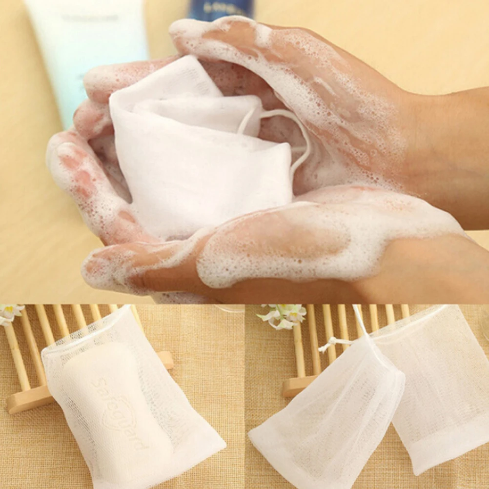 

5Pcs/lot Practical Soap Blister Mesh Soap Net Easy Bubble Mesh Bag Popular Bath & Shower Foaming Net