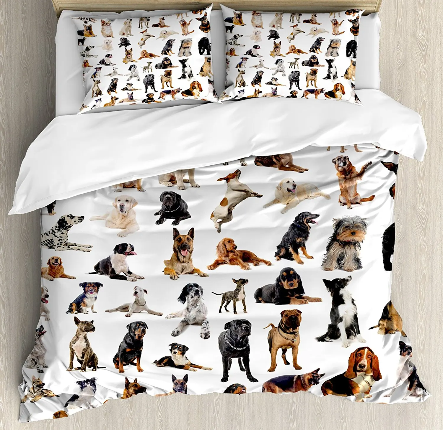 Dog Lover Decor Duvet Cover Set Purebred Dogs Australian Sheepdog