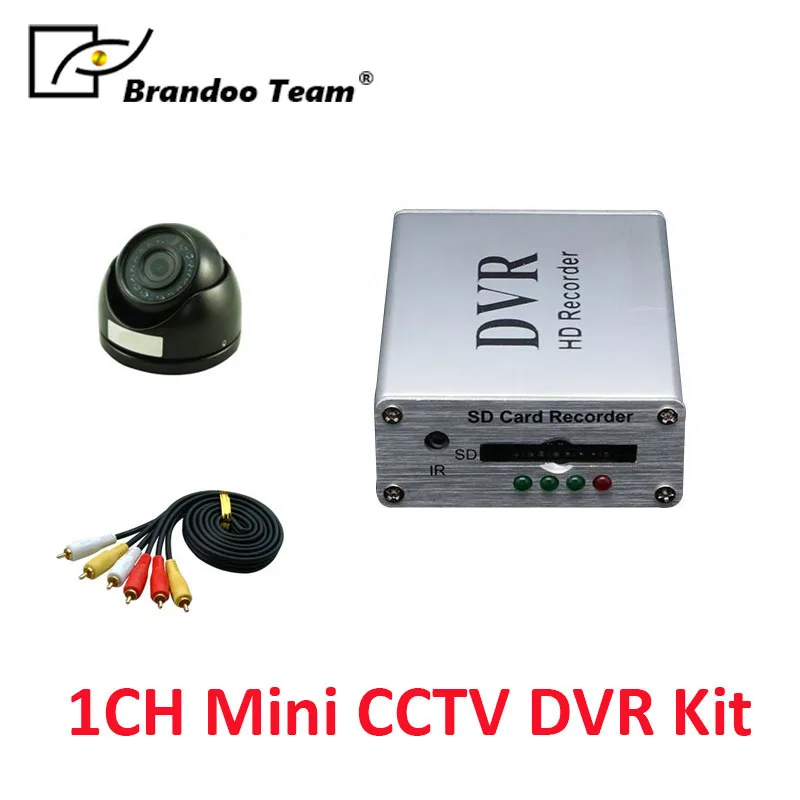 

BRANDOO 1CH Mini CCTV Video Recorder For Home Shop Security System Mini DVR Kit with Dome IR camera cctv system from Brandoo