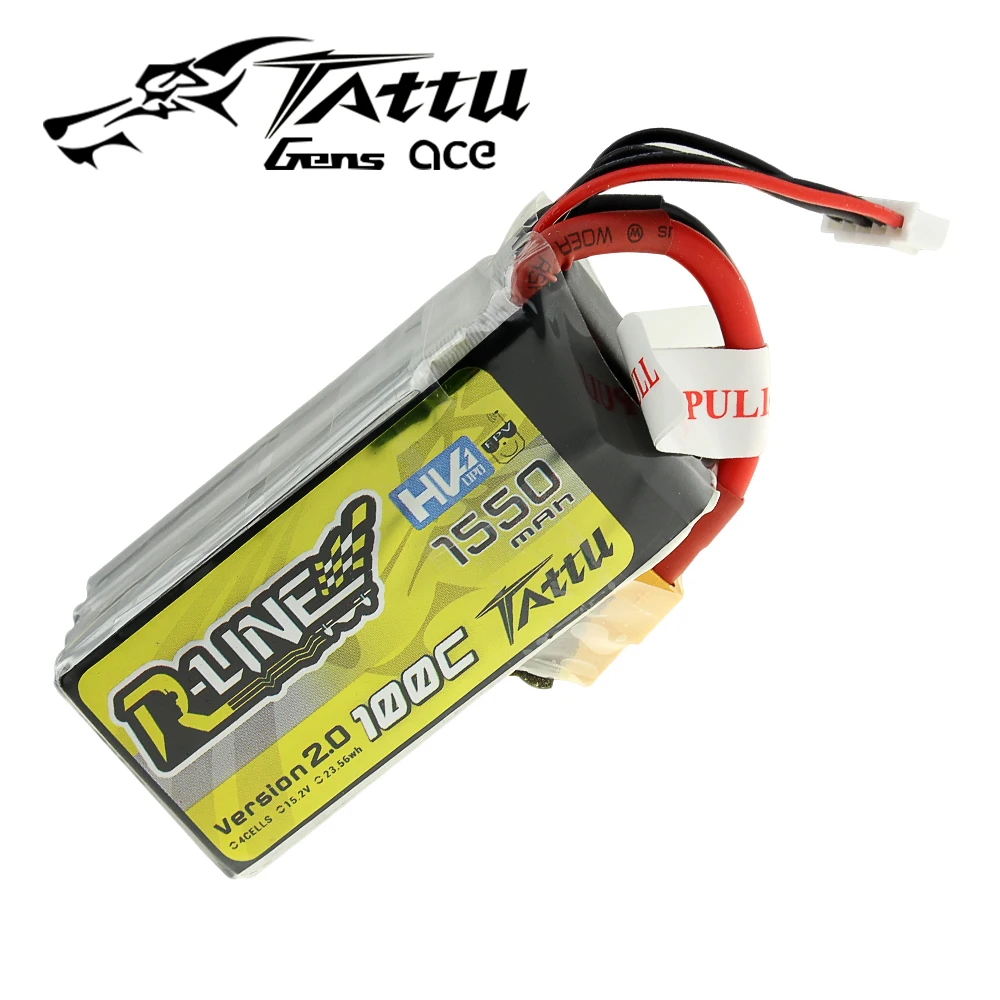 Литий-полимерный аккумулятор TATTU 1550mah 100C 15 2 V V2.0 XT60 модная литий-полимерная