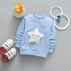Коллекция 2018 года, детские спортивные футболки с рисунком звезды, новая хлопковая футболка с длинными рукавами для девочек, Bebe, топы для