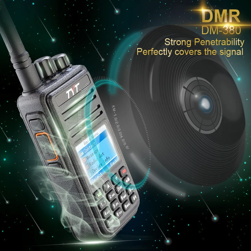 100% новый заводской авторизованный 5 Вт TDMA VHF 136-174 МГц голосовое шифрование Профессиональный DMR Walkie Takie MD-380 с Pro кабелем