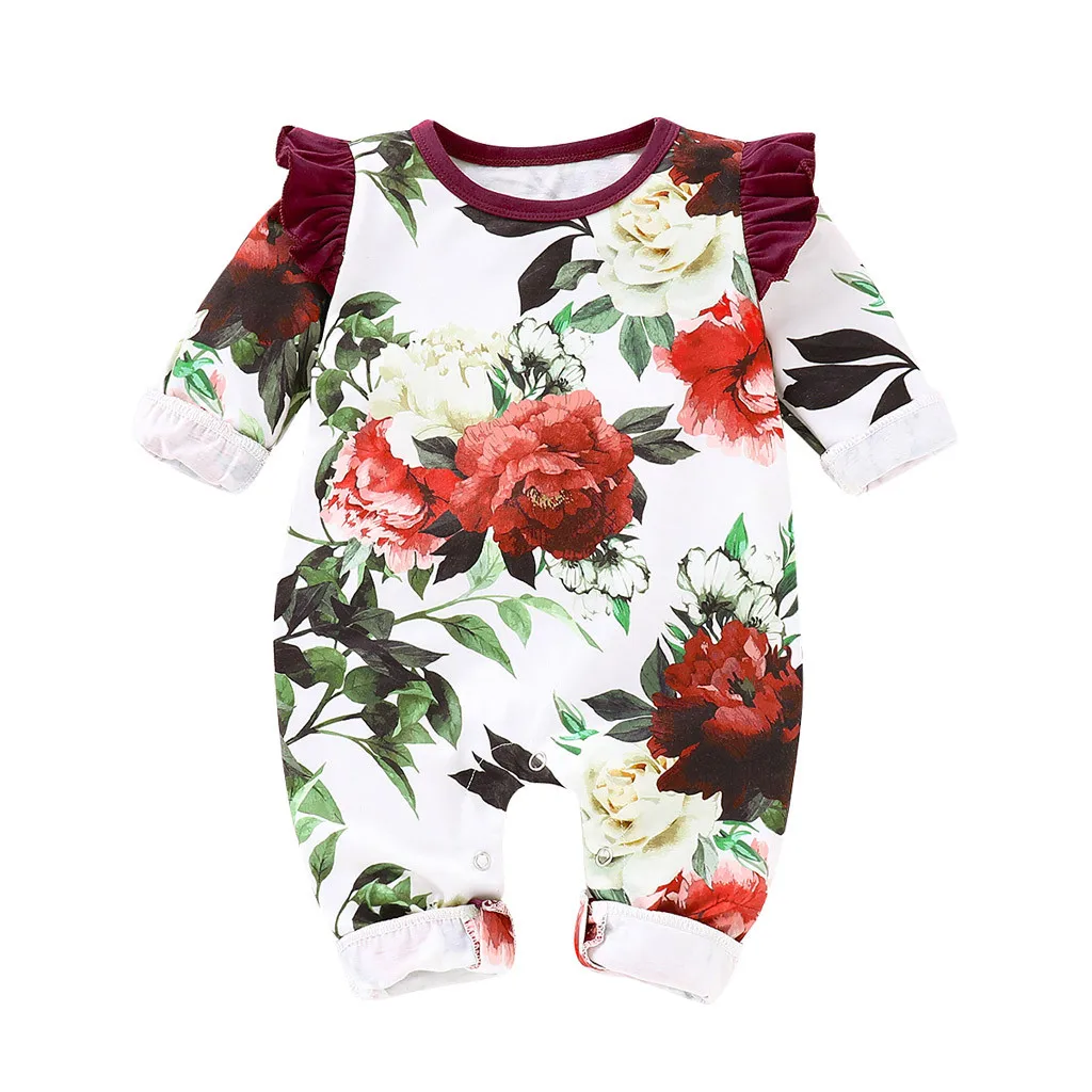 

Newborn Infant Toddler Baby Boys Girls Floral Print Romper Jumpsuit Outfits 2018 Costume pour enfants#g10