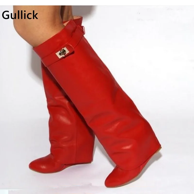 cheap knee high red boots