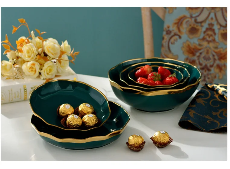 Прямая скандинавские керамические Столовые приборы креативный Павлин зеленый керамический тарелка Ретро Пномпень блюдо домашняя обеденная тарелка