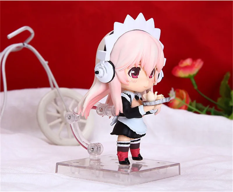 Anime Super Sonico Heandphone in Bikini Sexy Action Figure Toys Maid Sonic Cosplay Figuras Dolls Gift Q Ver. 2pcslot 8cm  (6)
