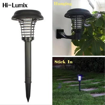 

Hi-Lumix LED Solar Powered Lamp Garden Bug Zappers Lights Electronic Anti-Mosquito Lawn Light White UV Purple 3 mode